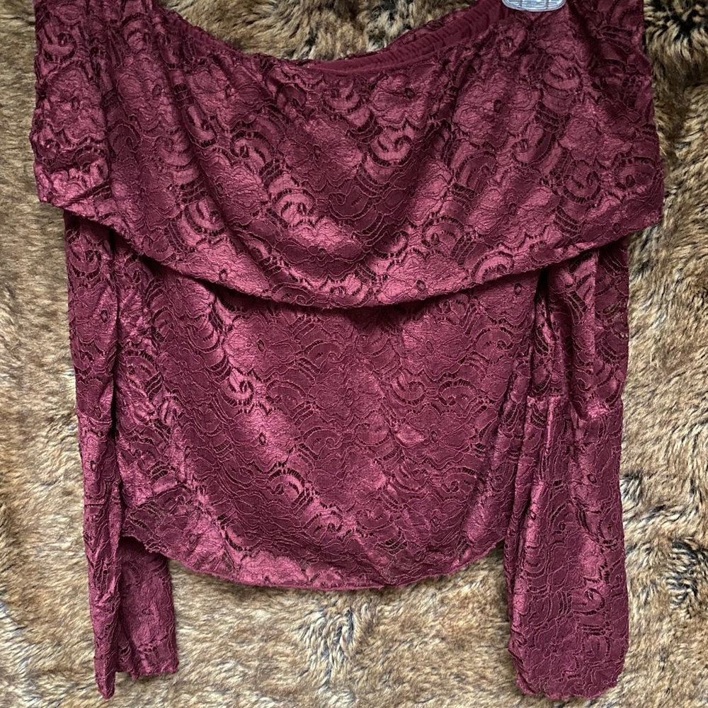 American Rag off the shoulder bell sleeve blouse